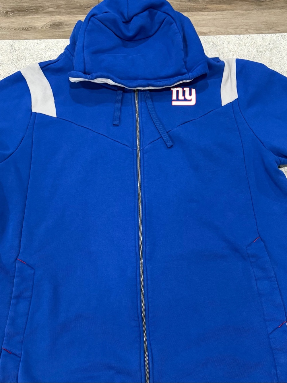 New York Giants Nike On Field Team Issued Full-Zip Short Sleeve Hoodie Jacket-3X